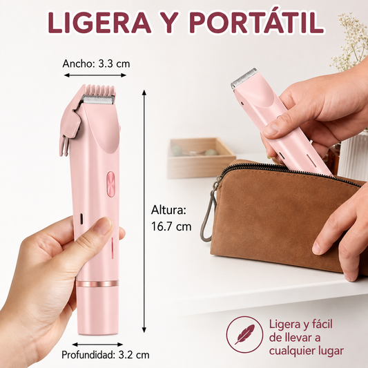 "Veroura™ SmoothCare — Recortadora íntima y facial indolora para piel sensible"